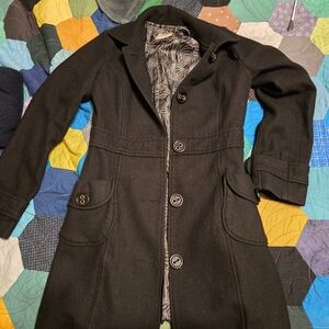 Black Button Up Lining Peacoat